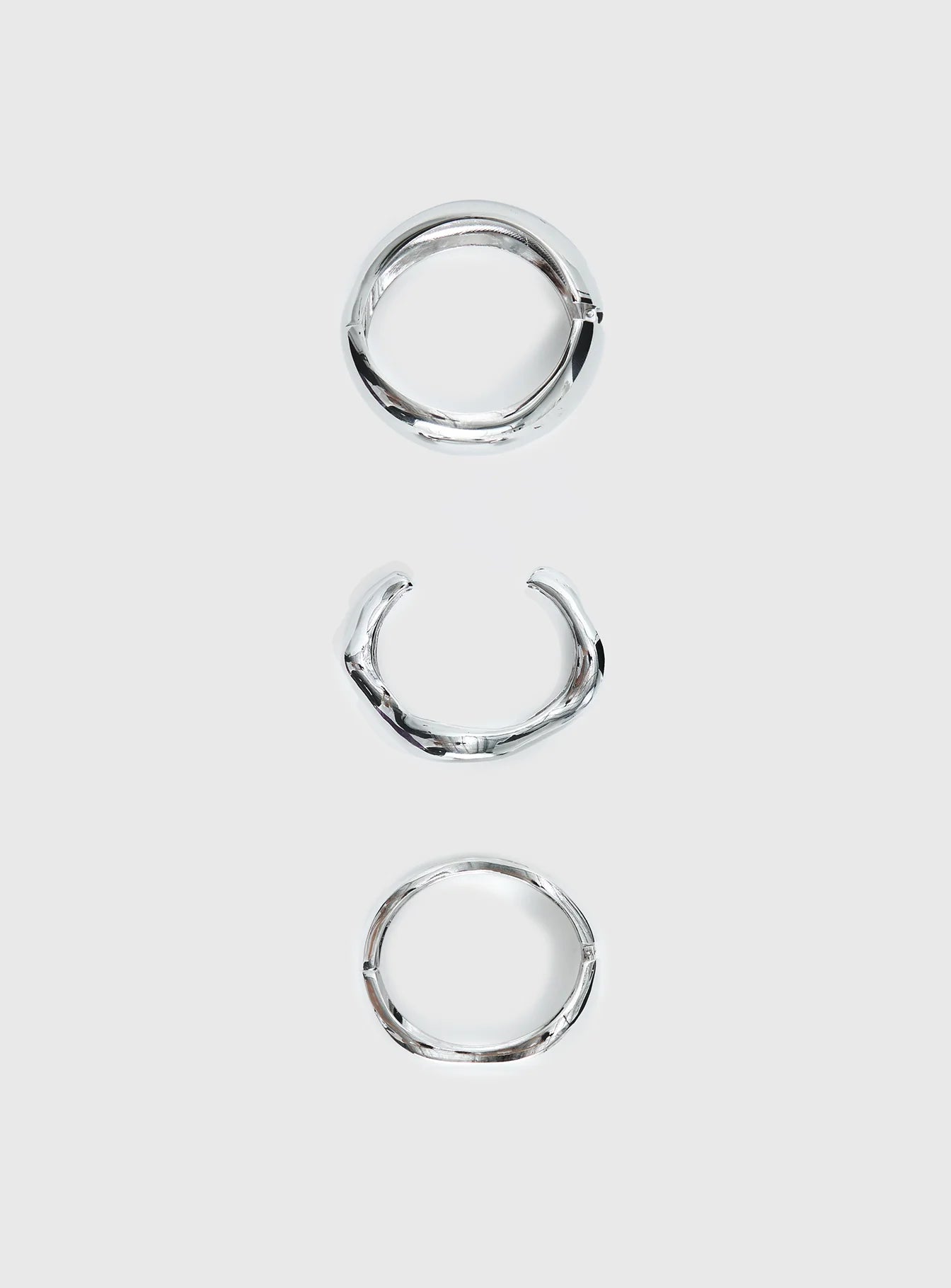Hot Gossip Cuff Set Silver