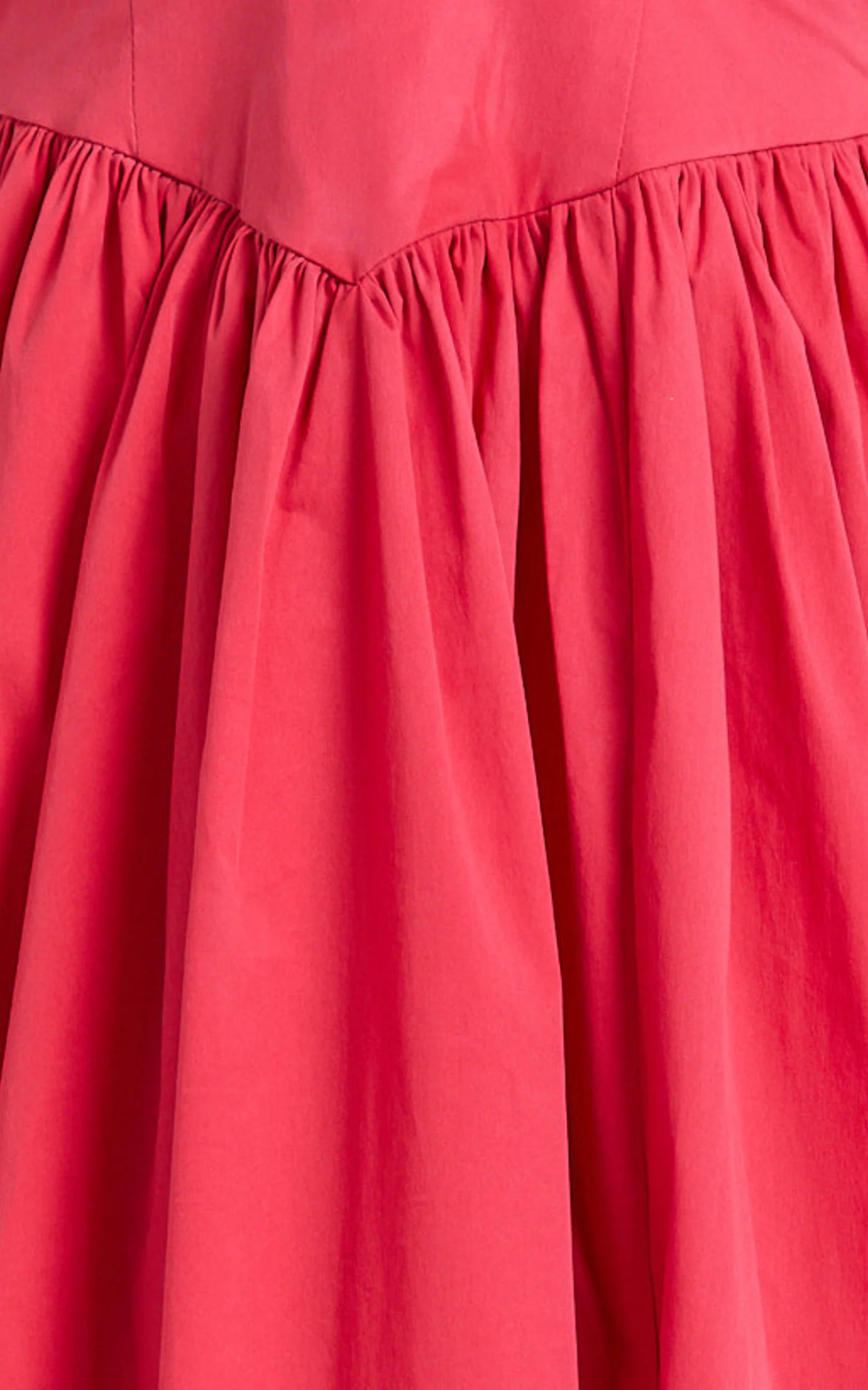 Belle Midi Dress - Keyhole Halter With V Yoke Dress in Red